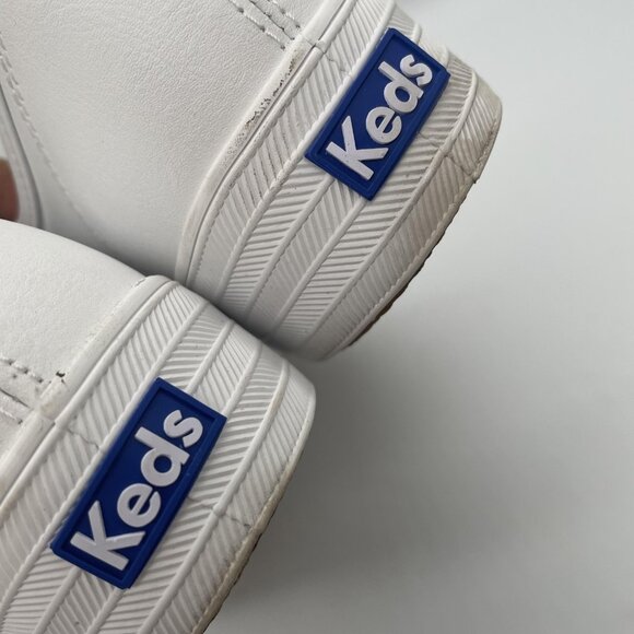 Keds Triple Kick Leather Platform Shoes Womens Size 9 White Sneakers Preppy - Picture 11 of 13